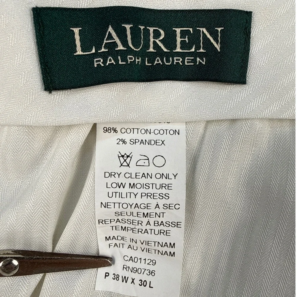 Lauren Ralph Lauren Mens 38x30 Seersucker Striped Trousers Straight Leg
